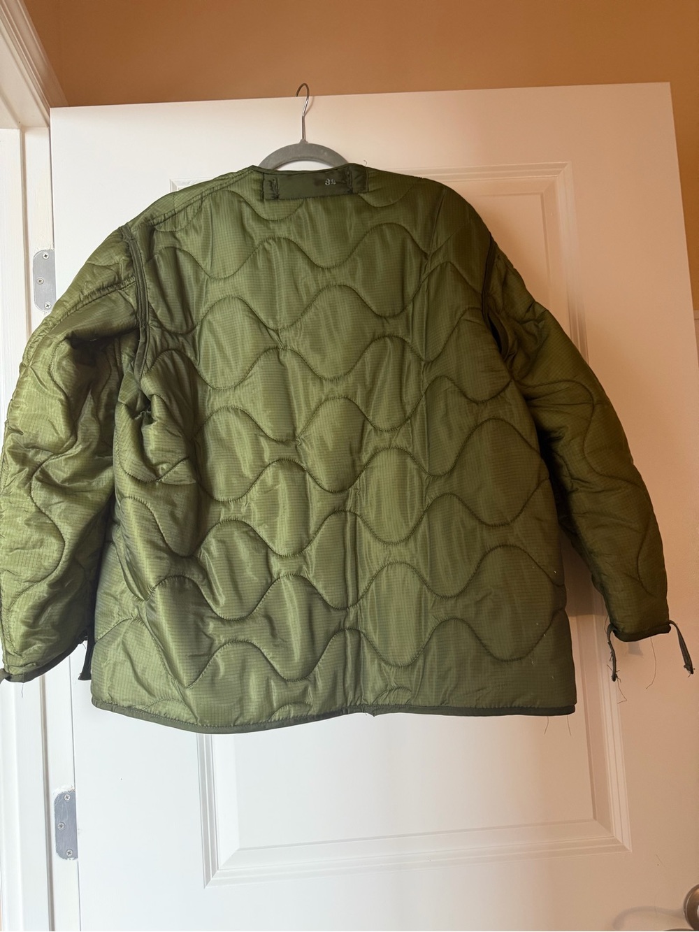 Vintage Army Insert Olive Quilted Lightweight Women’s Jacket - Picture 4 of 4